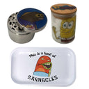 Spongebob Squarepants Cartoon Spice Grinder, Stash Jar, Rolling Tray Set - spicedanime