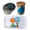 The Amazing World of Gumball Cartoon Spice Grinder, Stash Jar, Rolling Tray Set - spicedanime
