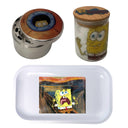 Spongebob Squarepants Cartoon Spice Grinder, Stash Jar, Rolling Tray Set - spicedanime