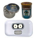 Futurama Space Cartoon Spice Grinder, Stash Jar, Rolling Tray Set - spicedanime