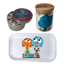 The Amazing World of Gumball Cartoon Spice Grinder, Stash Jar, Rolling Tray Set - spicedanime