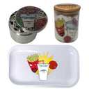 Aqua Team Cartoon Spice Grinder, Stash Jar, Rolling Tray Set - spicedanime