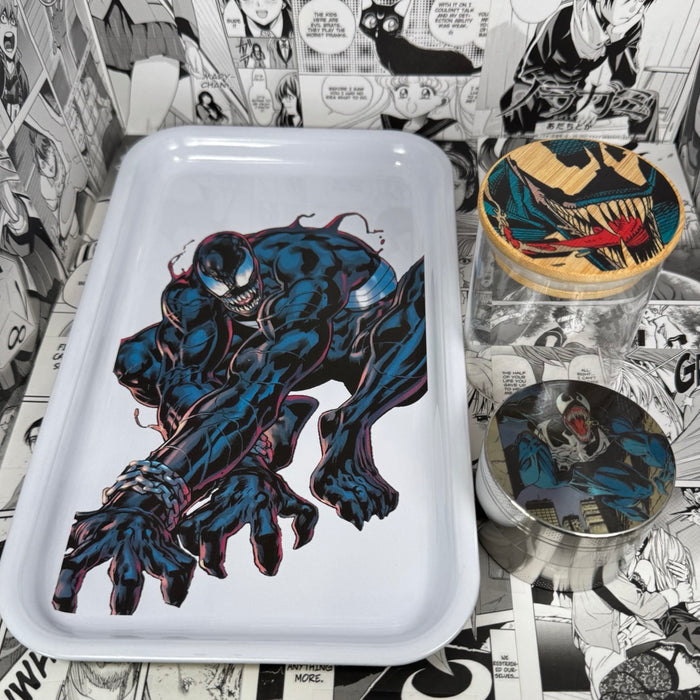 Screaming Venom Grinder, Jar, Rolling Tray Set