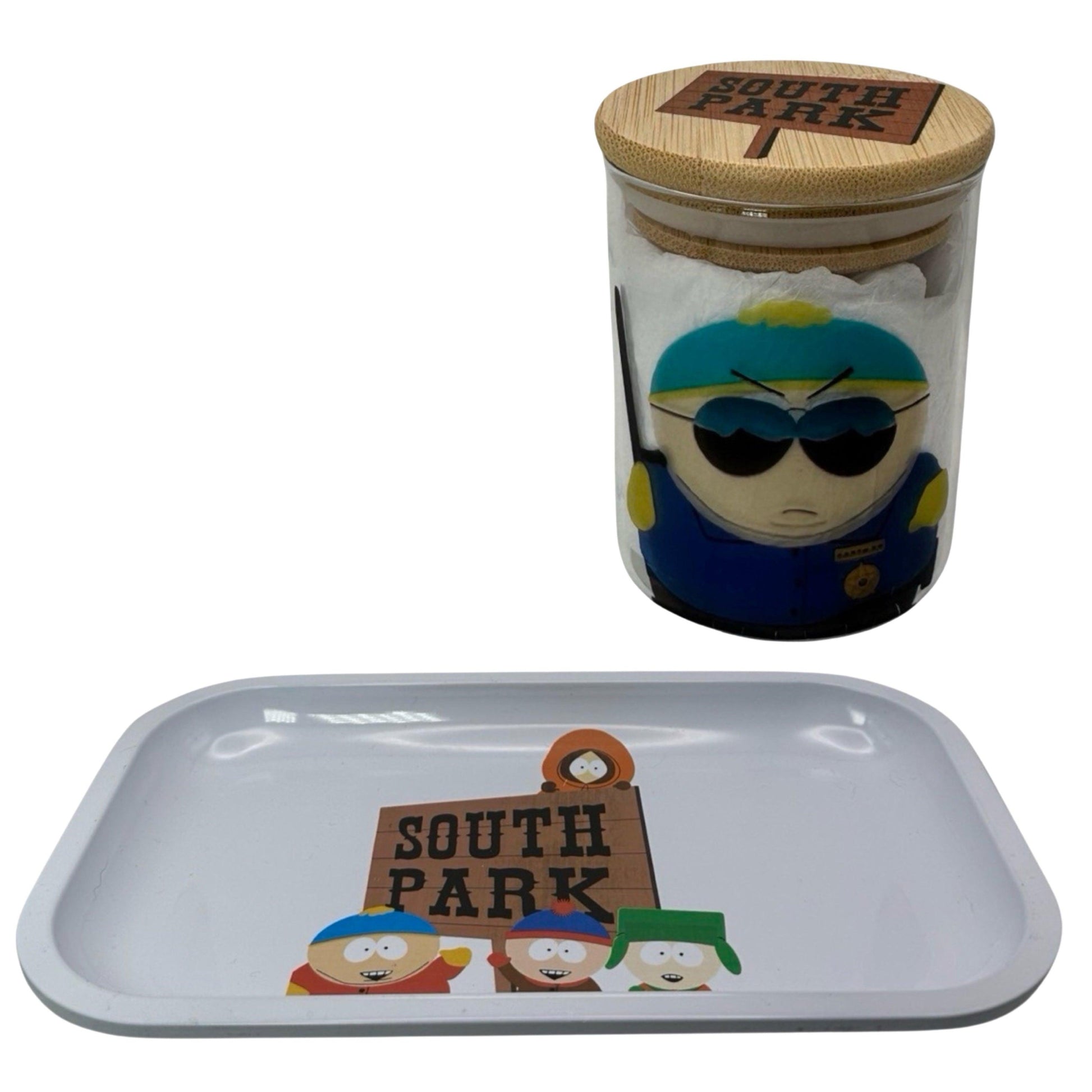 South Park Cartoon Spice Grinder, Stash Jar, Rolling Tray Set - spicedanime
