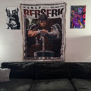 Guts Manga Cover Hand Woven Tapestry, Blanket, Rug