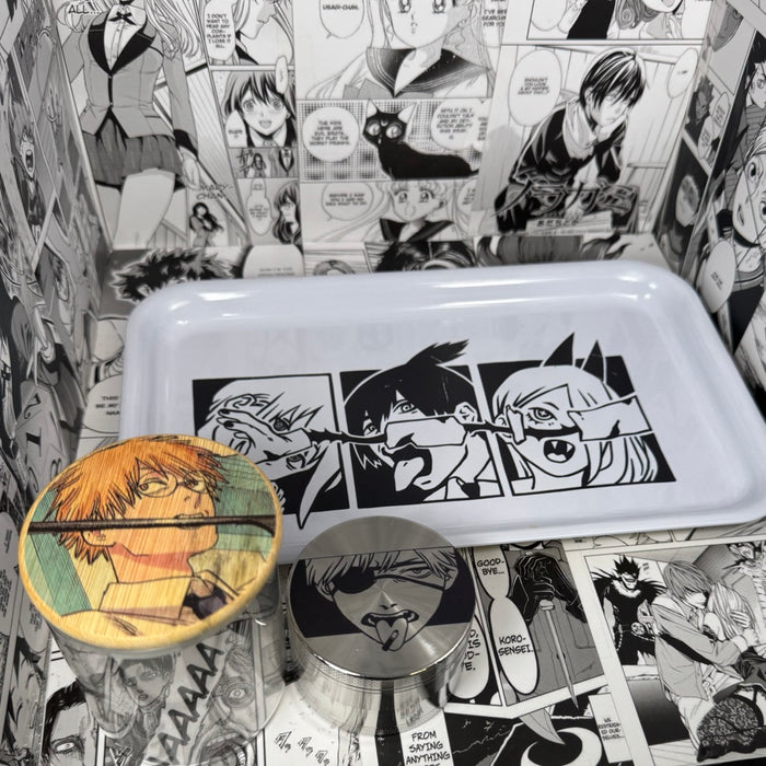 Denji's Tongue Grinder, Jar, Rolling Tray Set