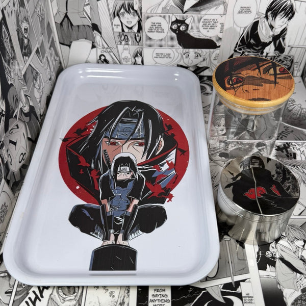 Itachi Akatsuki Clouds Grinder, Jar, Rolling Tray Set