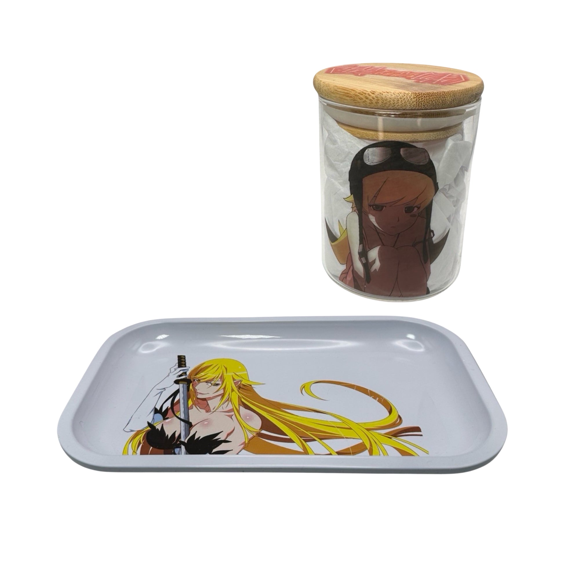 Monogatari Anime Spice Grinder, Stash Jar, Rolling Tray Set - spicedanime