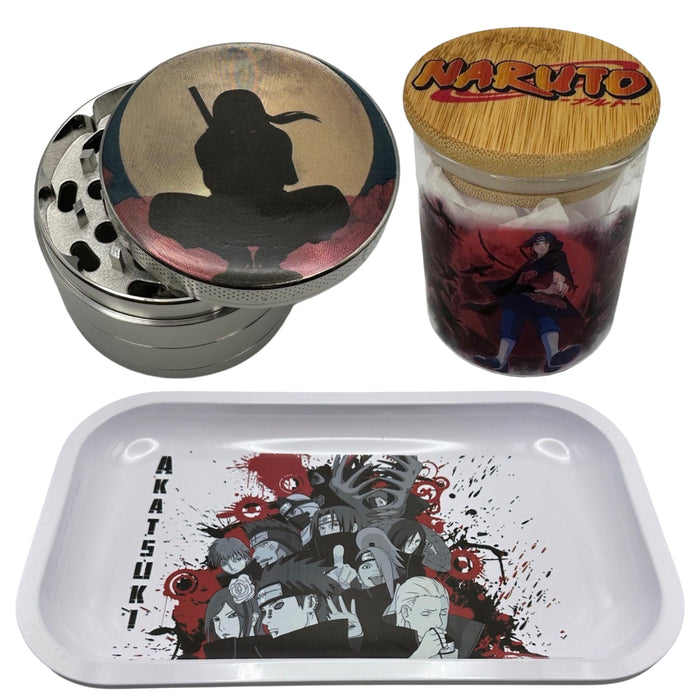 Retro Itachi Grinder, Jar, Rolling Tray Set