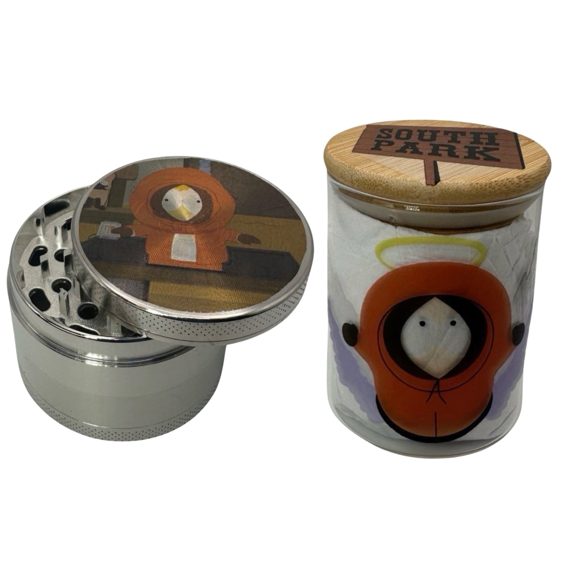 South Park Cartoon Spice Grinder, Stash Jar, Rolling Tray Set - spicedanime
