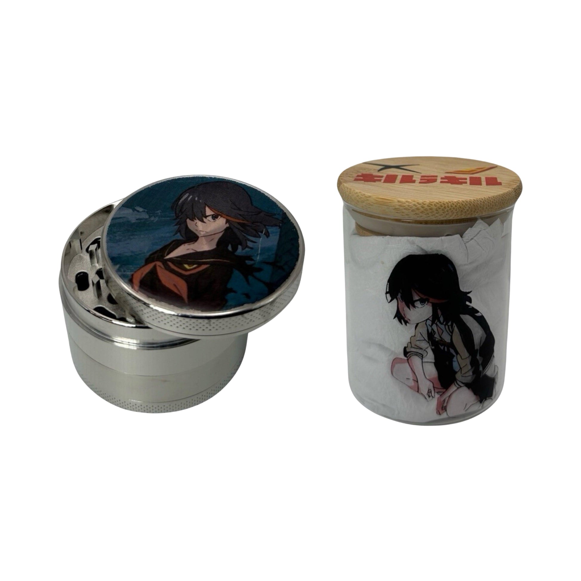 Kill la Kill Anime Spice Grinder, Stash Jar, Rolling Tray Set - spicedanime