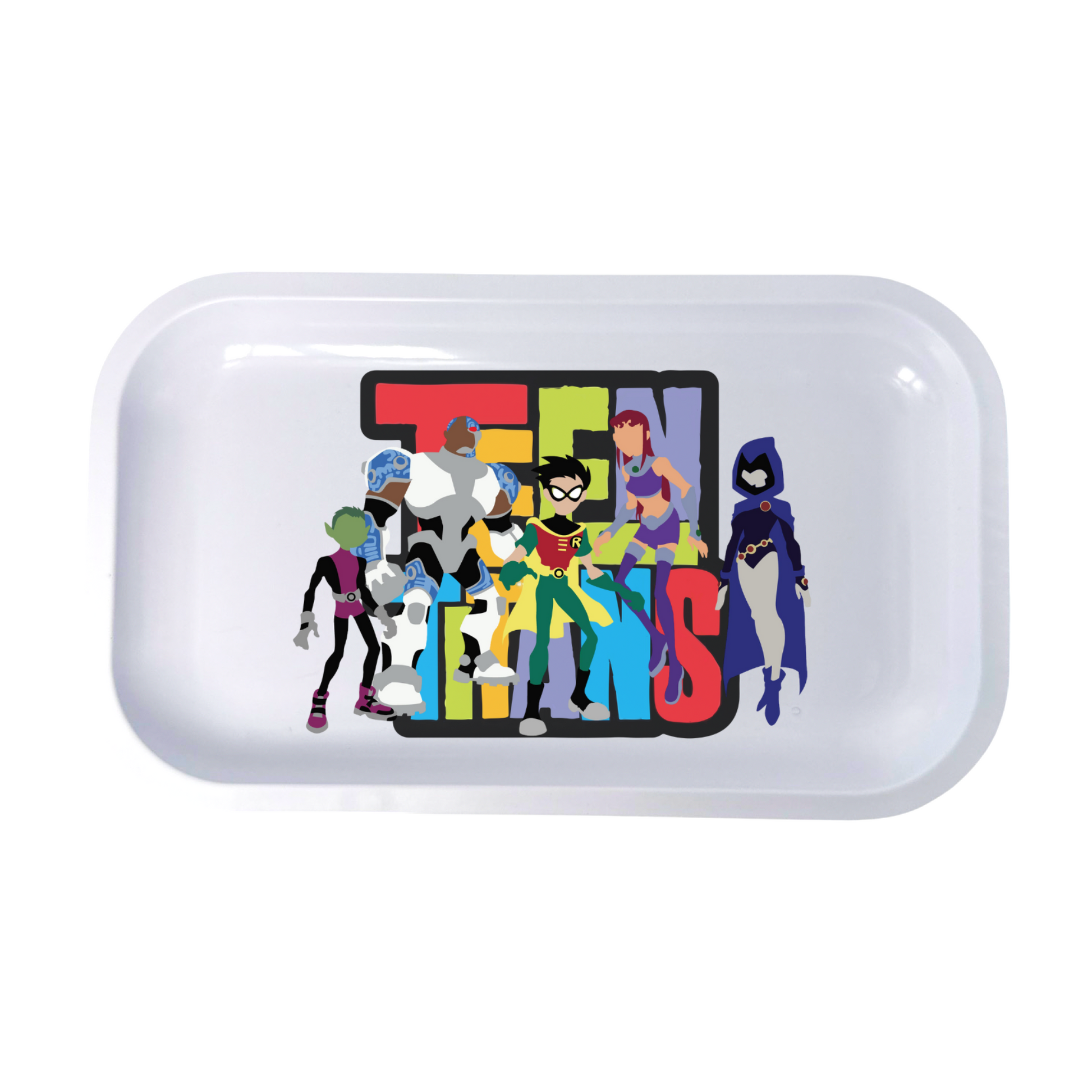 Teen Titans Cartoon Herb Grinder, Stash Jar, Rolling Tray Set - spicedanime